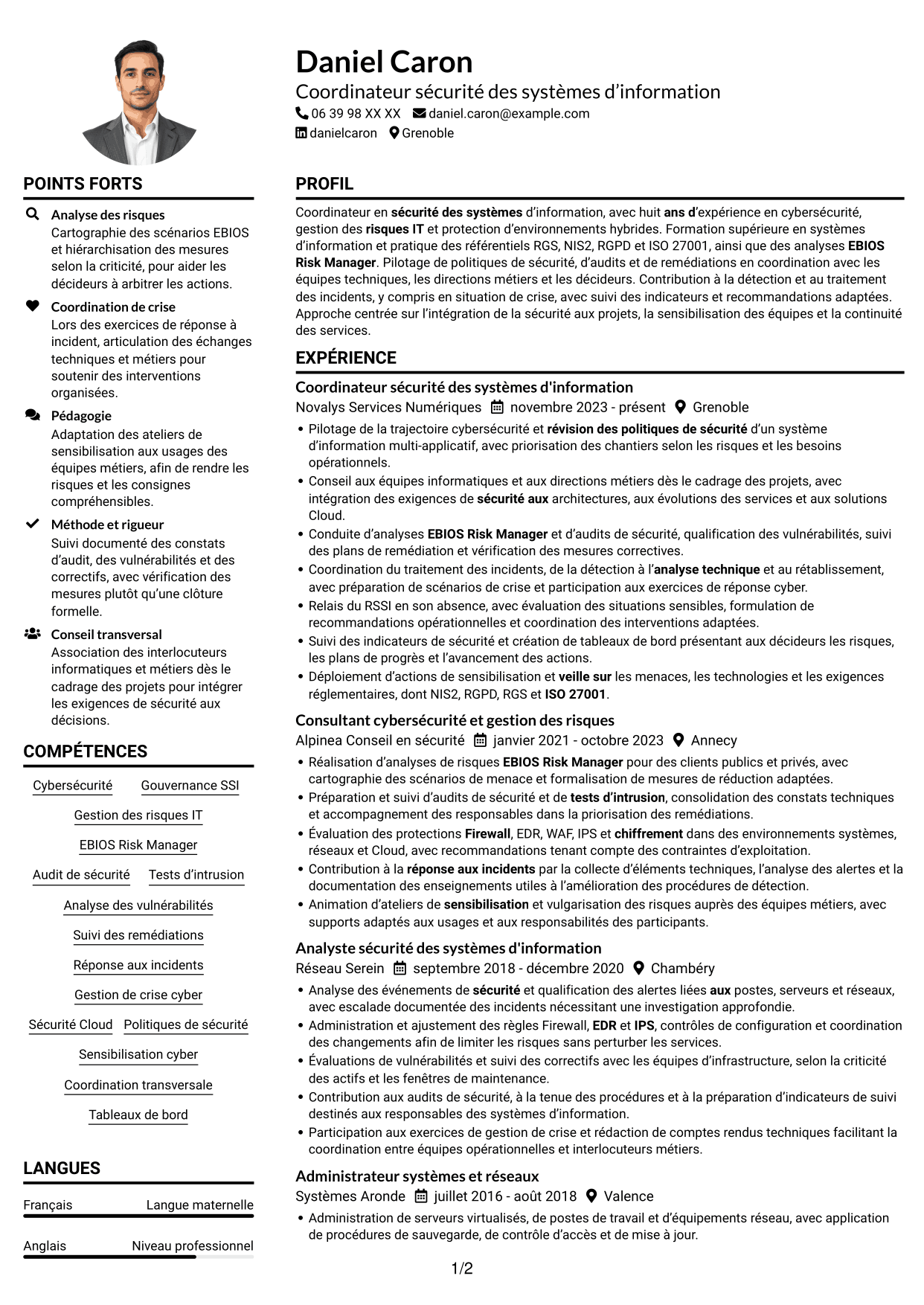 Exemple de CV — page 1
