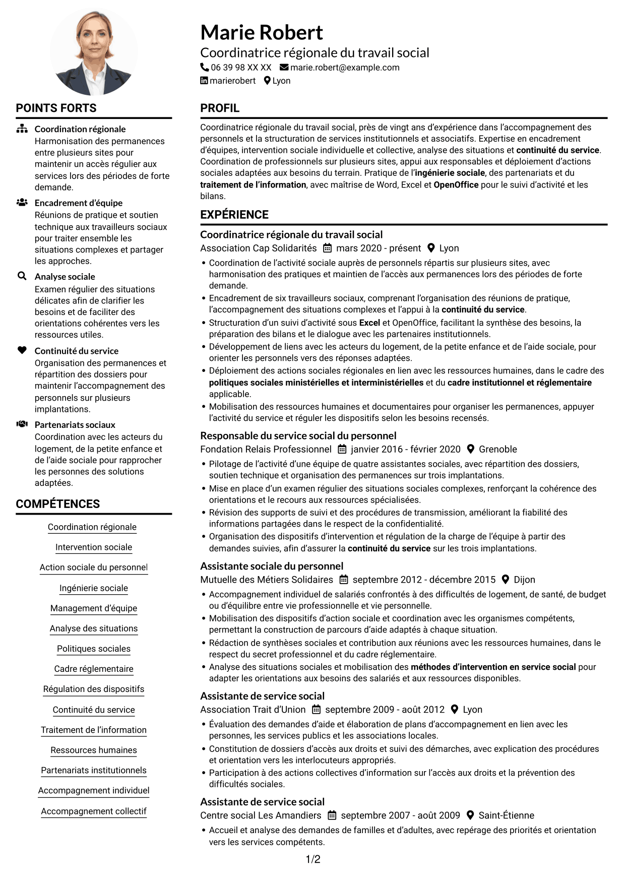 Exemple de CV — page 1