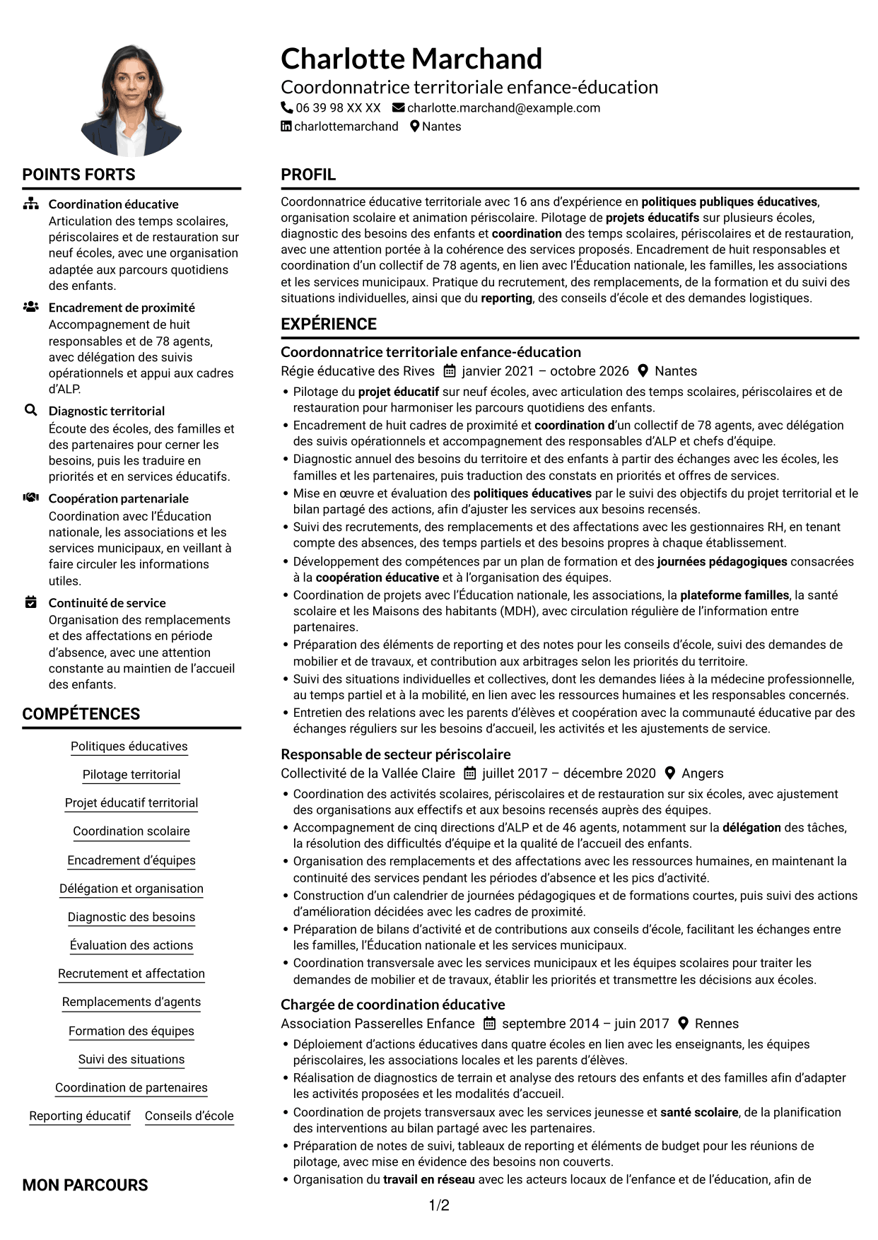 Exemple de CV — page 1