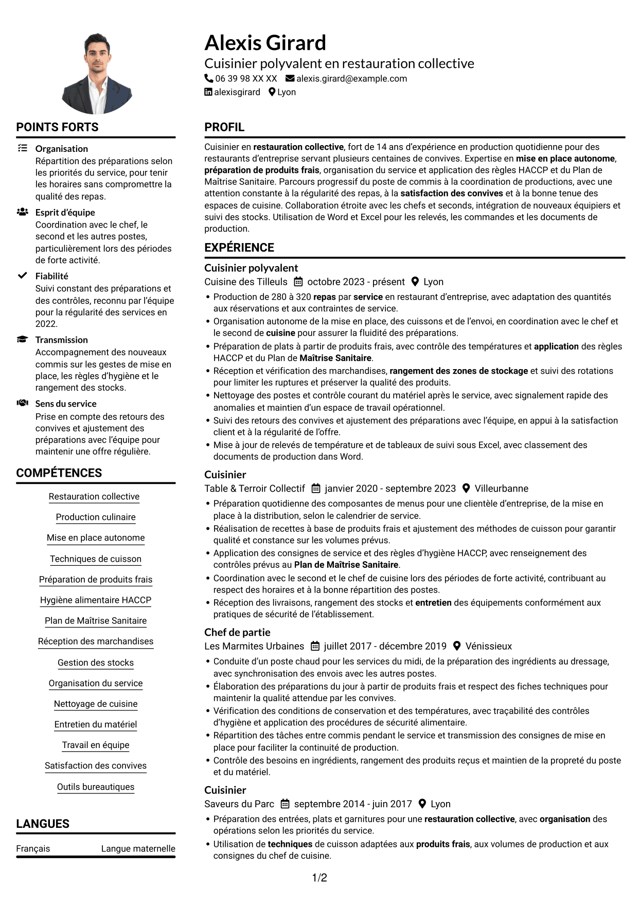 Exemple de CV — page 1