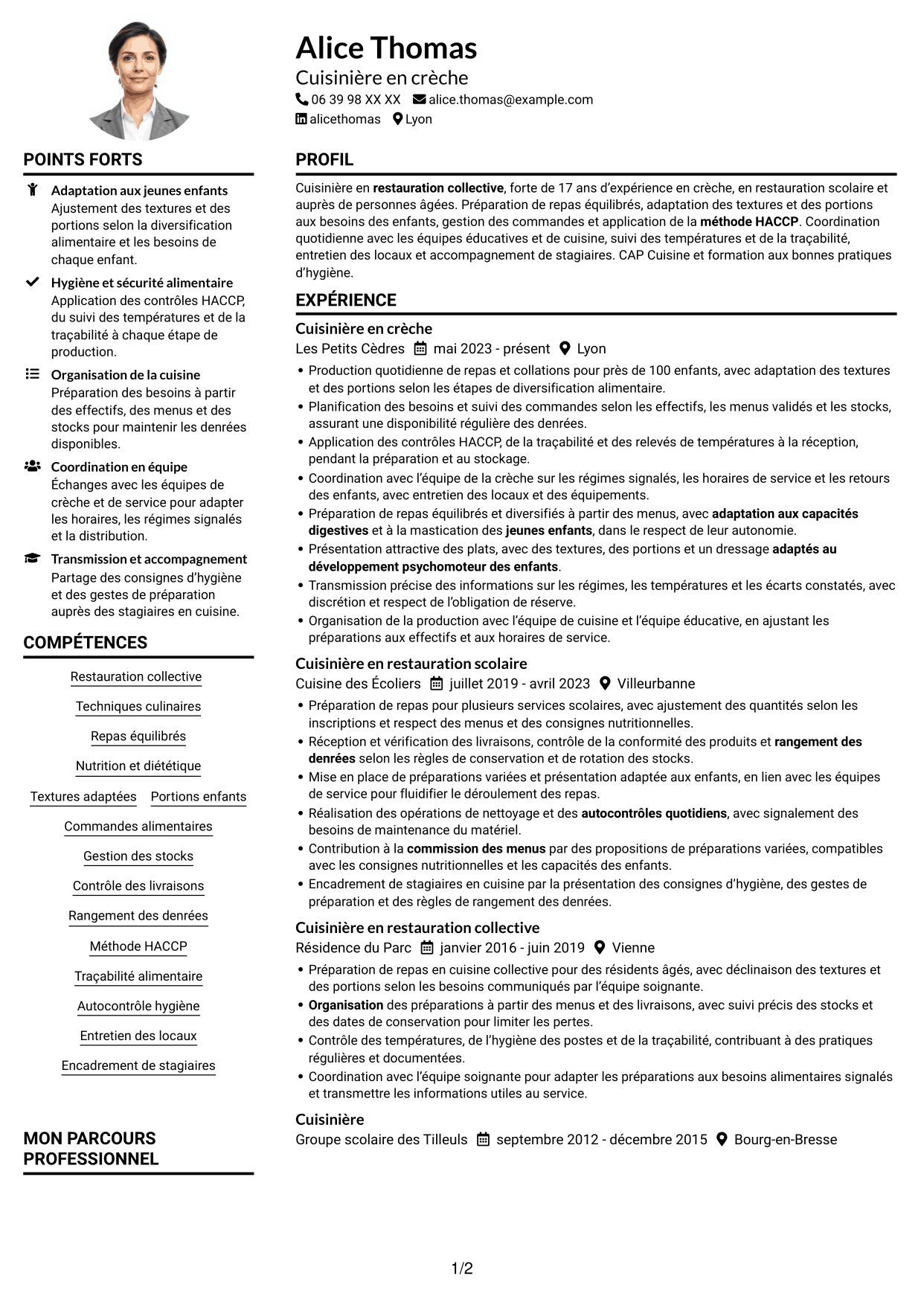Exemple de CV — page 1