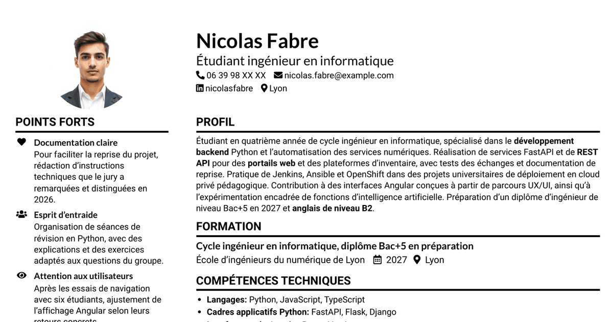 7 modèles de CV pour Développeur Backend Python, avec exemples