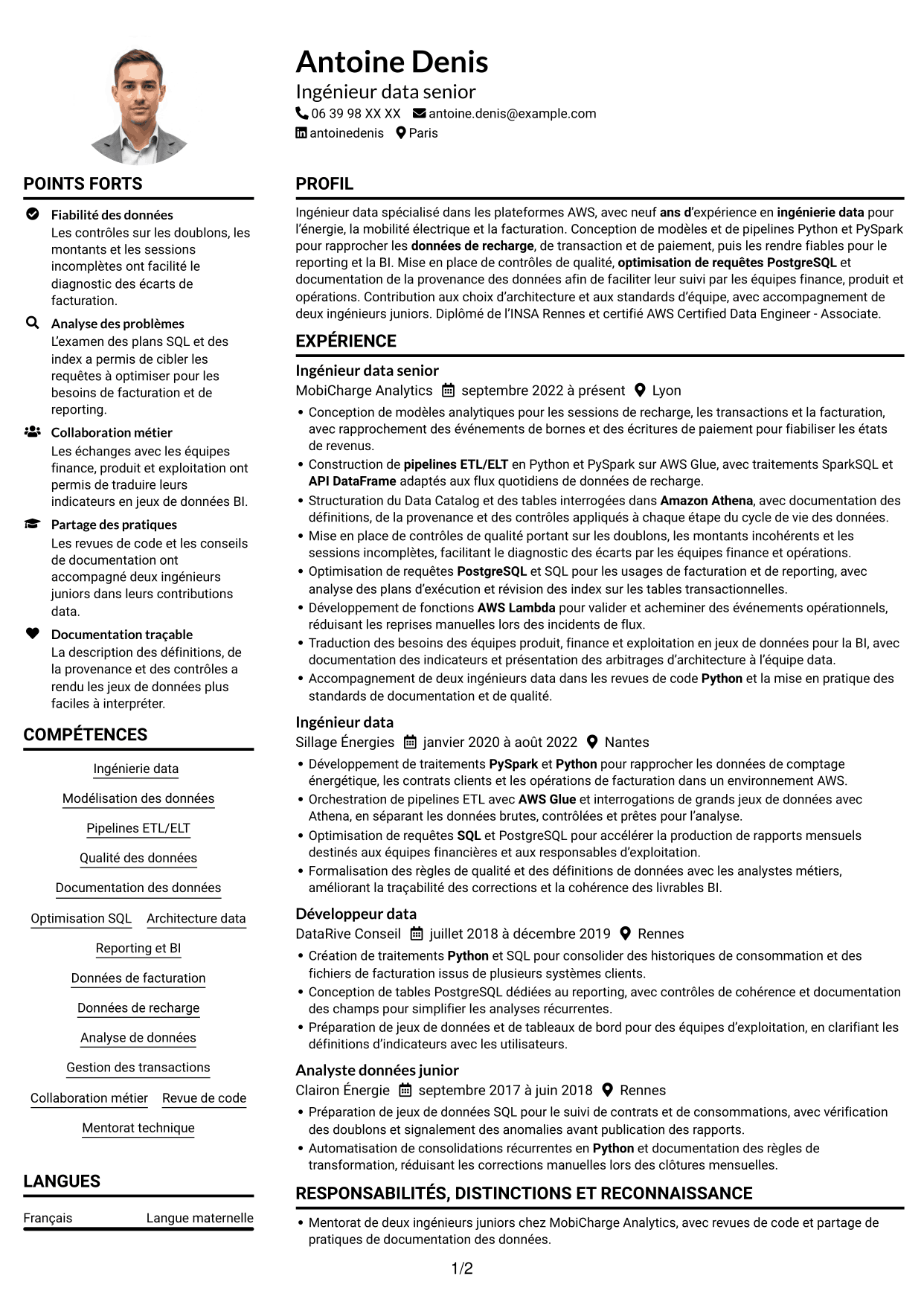 Exemple de CV — page 1