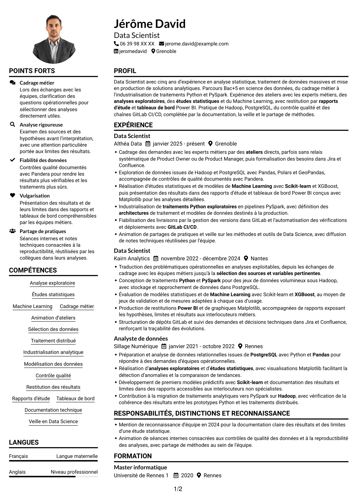 Exemple de CV — page 1