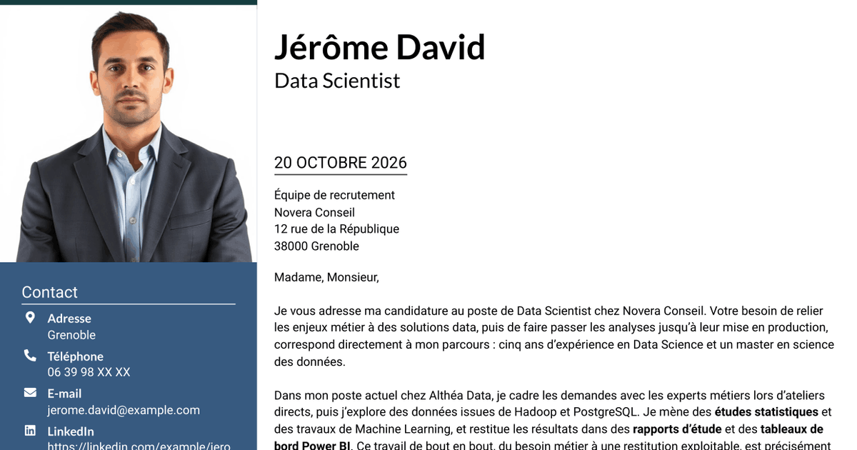 7 modèles de lettre de motivation pour Data Scientist - Python et PySpark, avec exemples