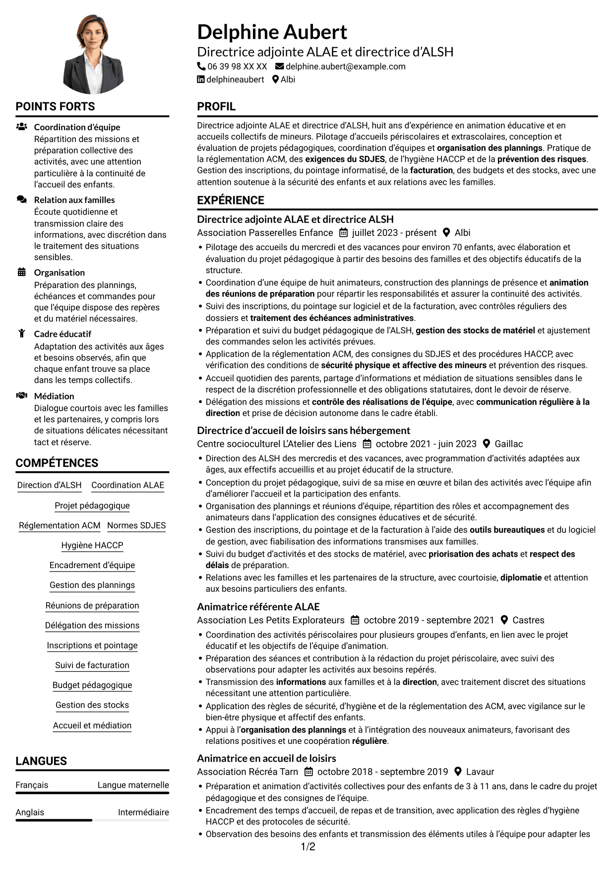 Exemple de CV — page 1