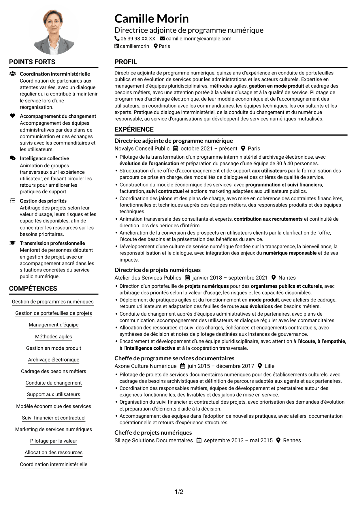 Exemple de CV — page 1