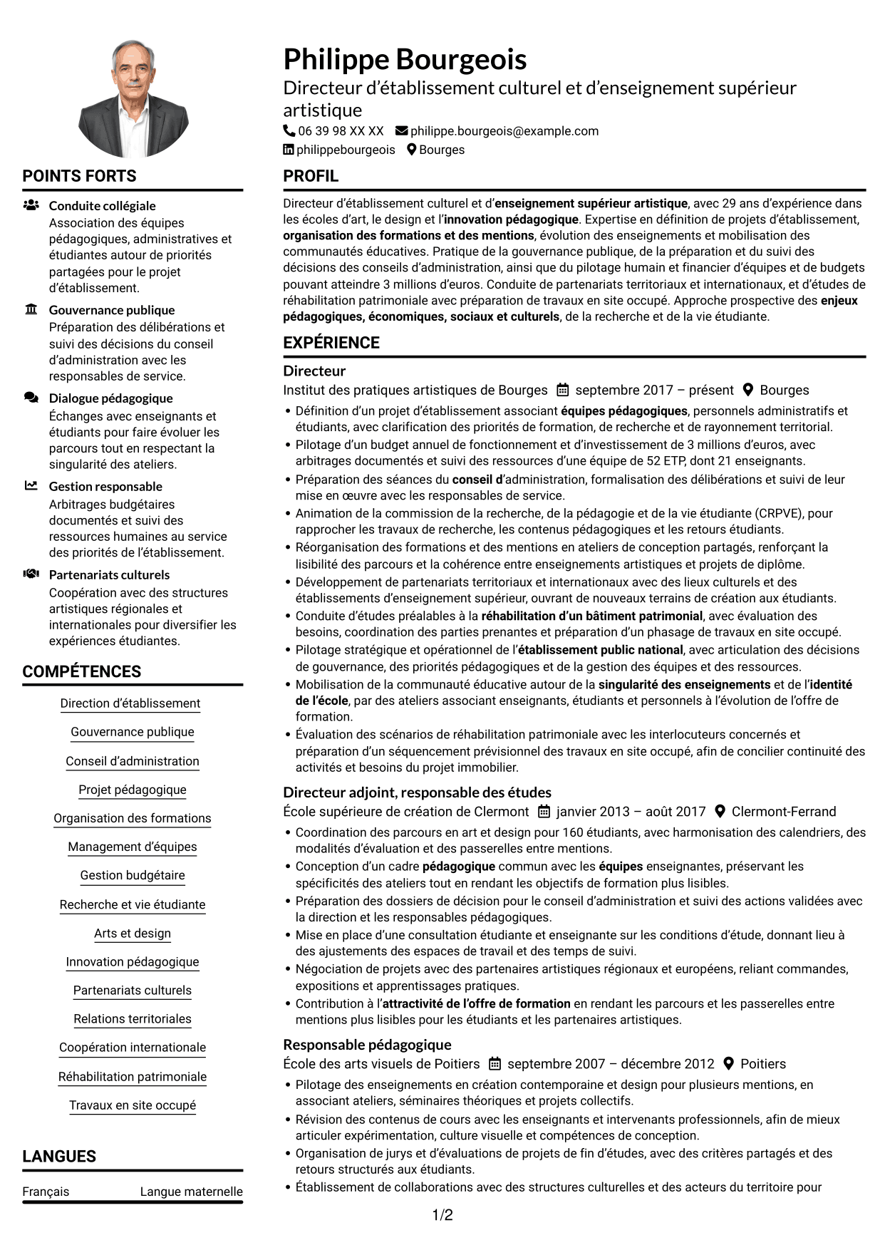 Exemple de CV — page 1
