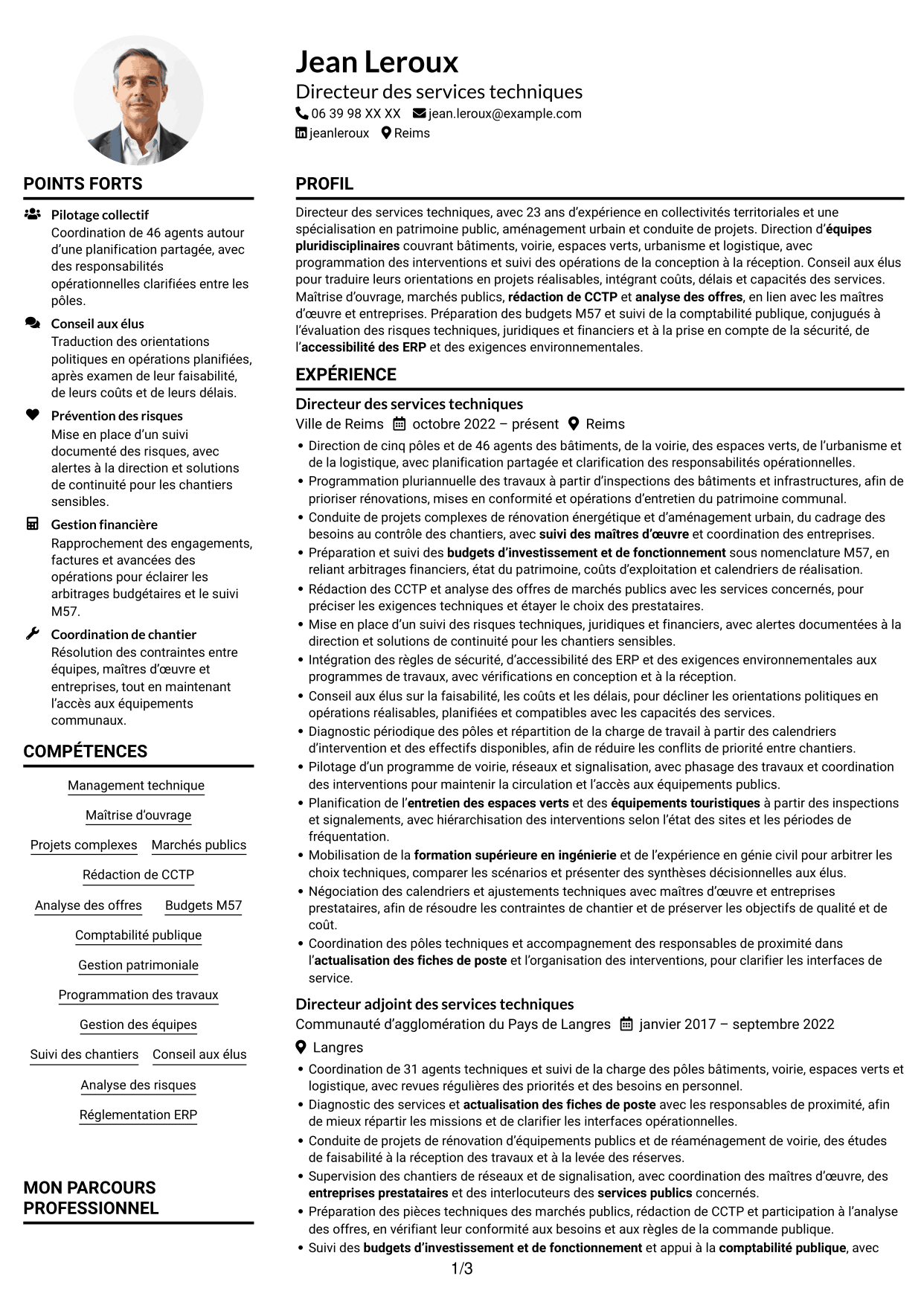 Exemple de CV — page 1
