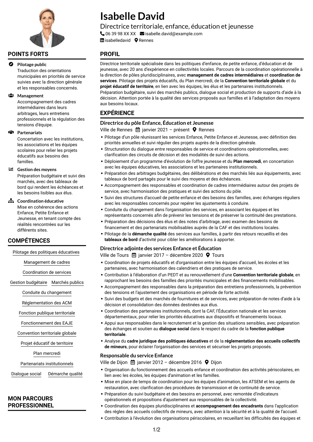 Exemple de CV — page 1