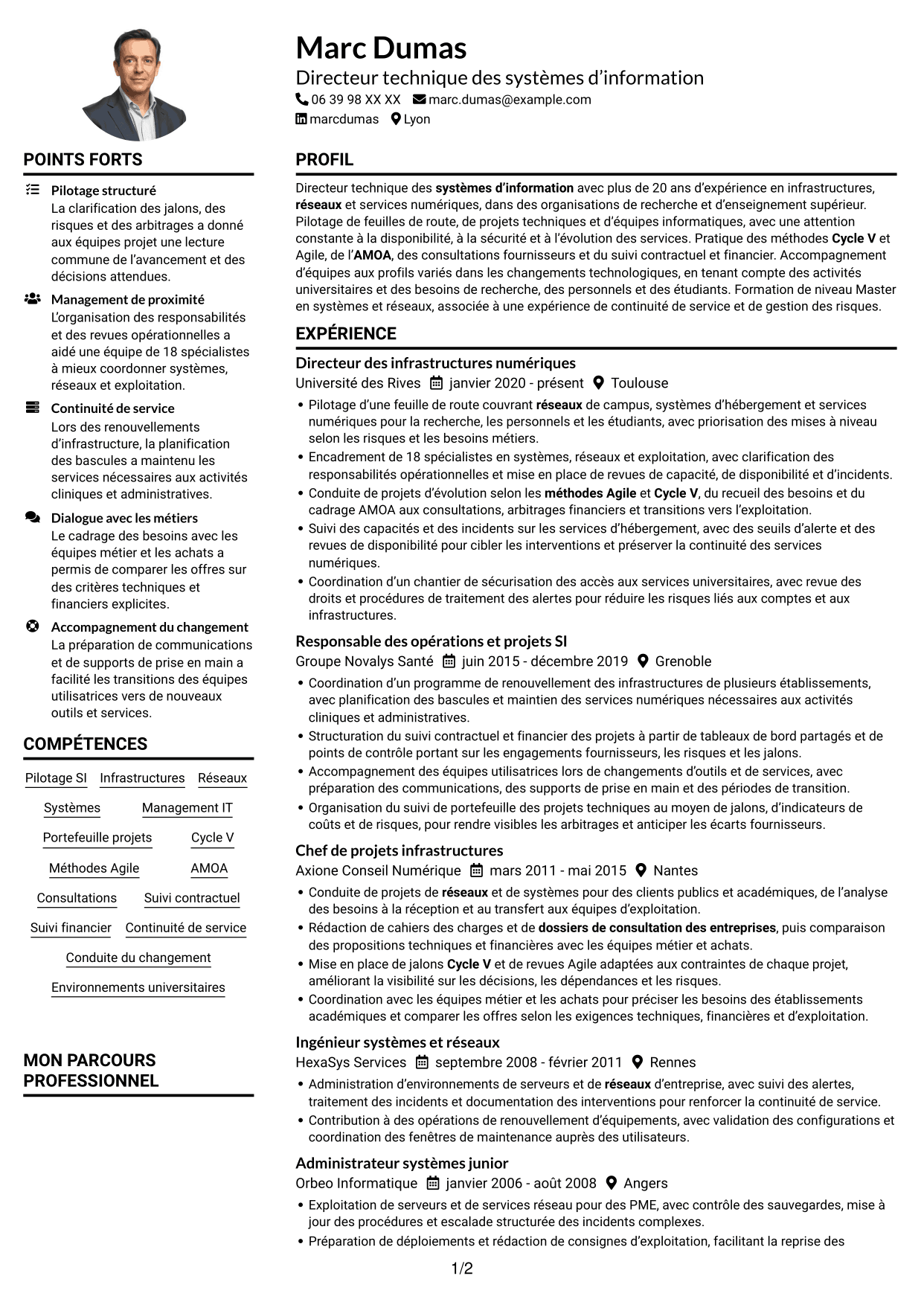 Exemple de CV — page 1