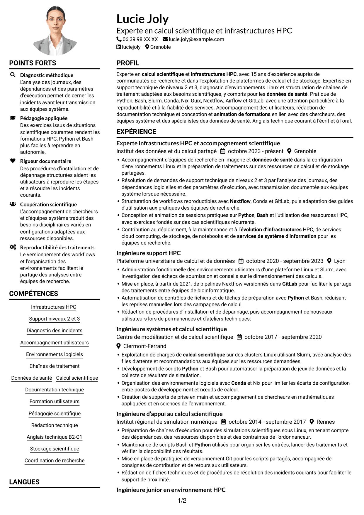 Exemple de CV — page 1