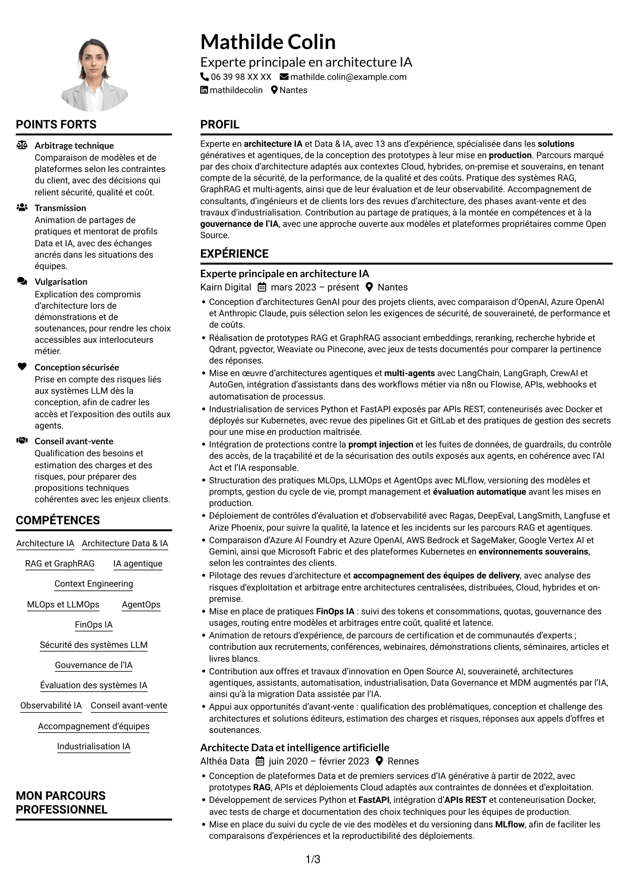 Exemple de CV — page 1