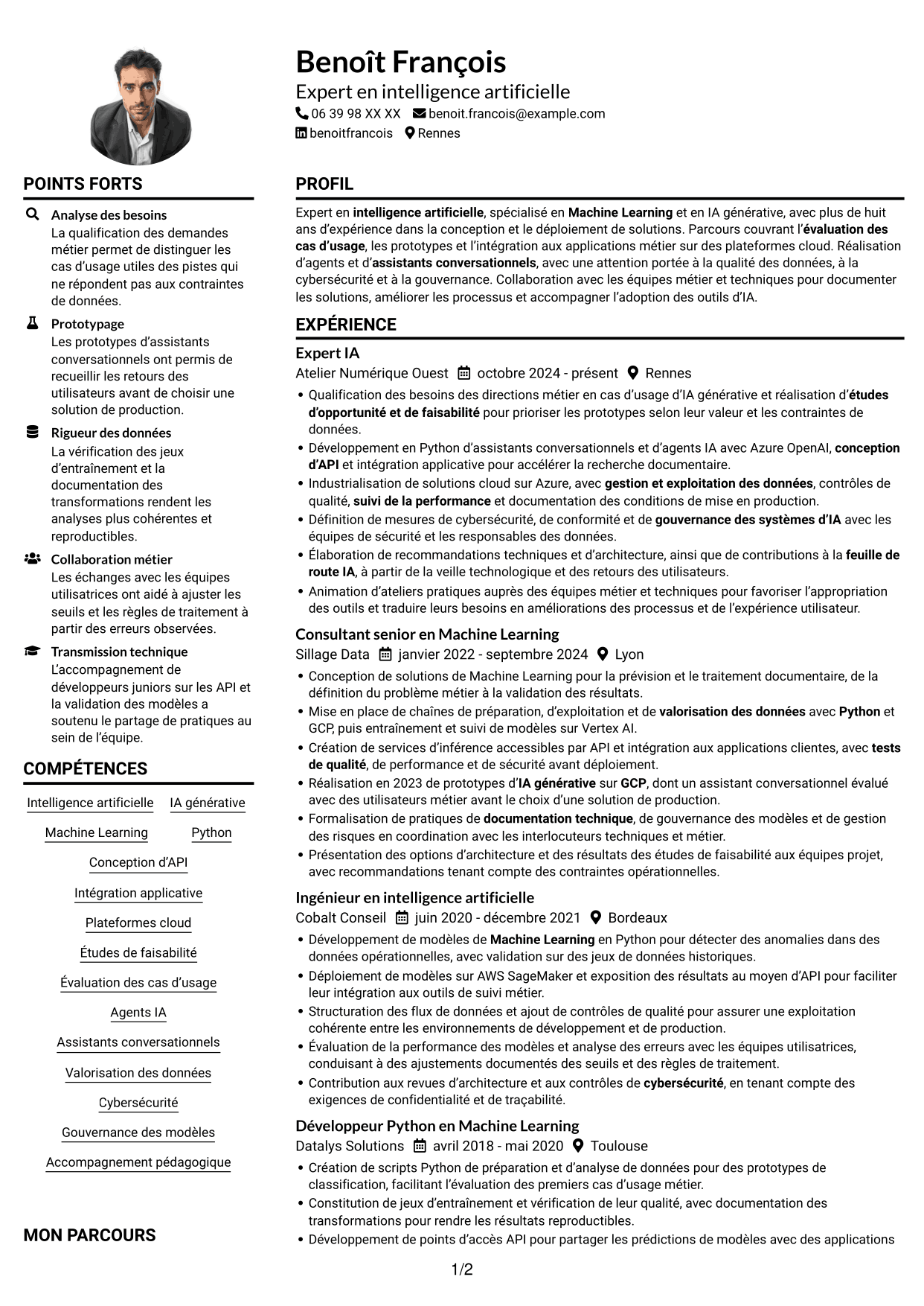 Exemple de CV — page 1