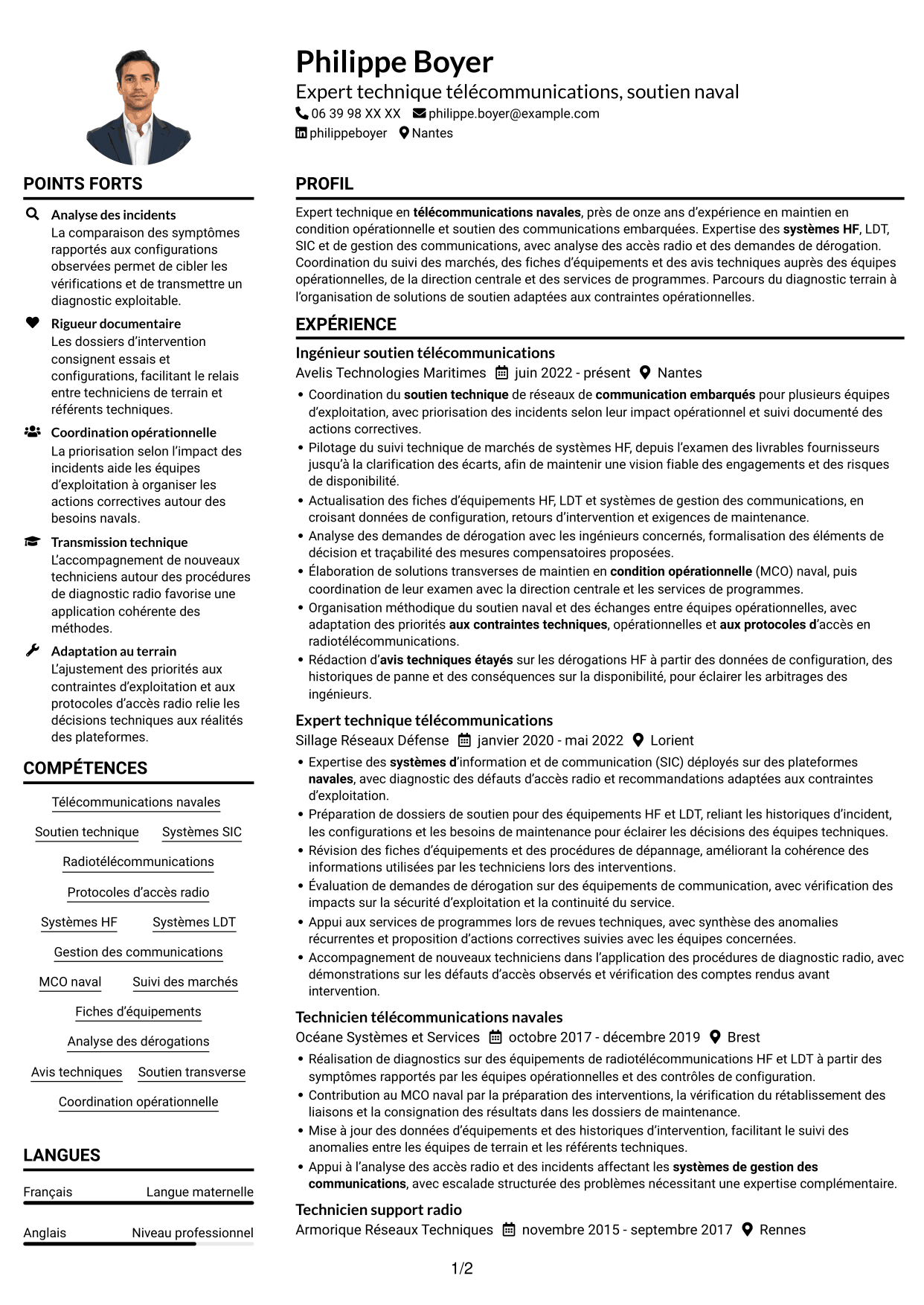 Exemple de CV — page 1