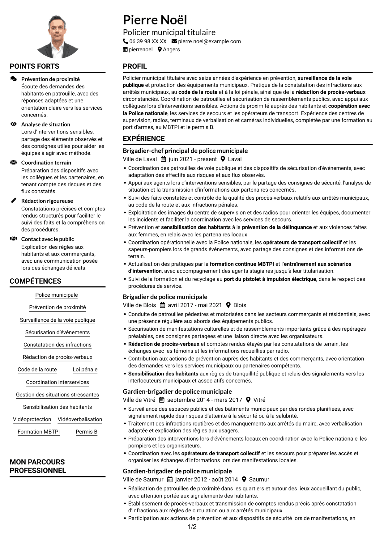 Exemple de CV — page 1