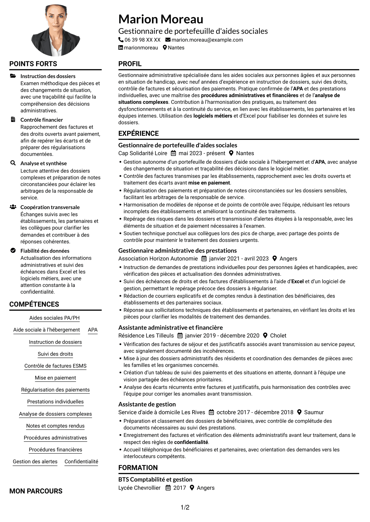 Exemple de CV — page 1