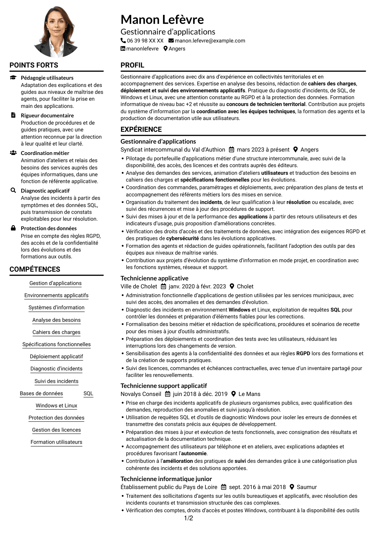 Exemple de CV — page 1