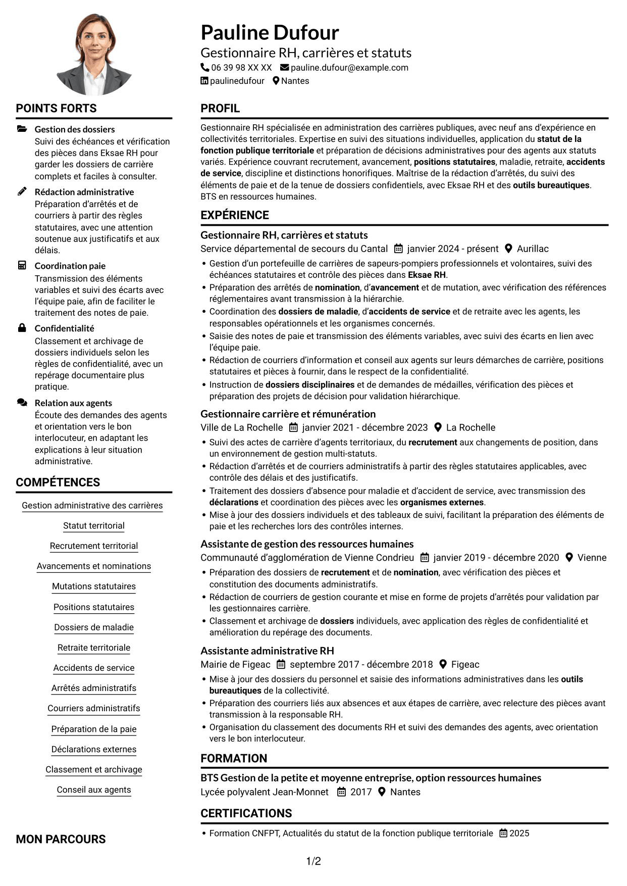 Exemple de CV — page 1