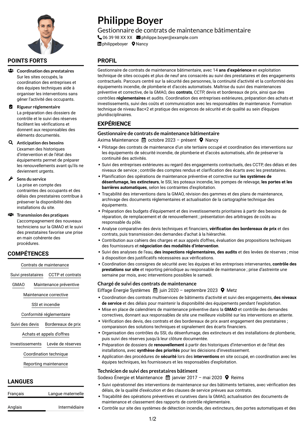 Exemple de CV — page 1