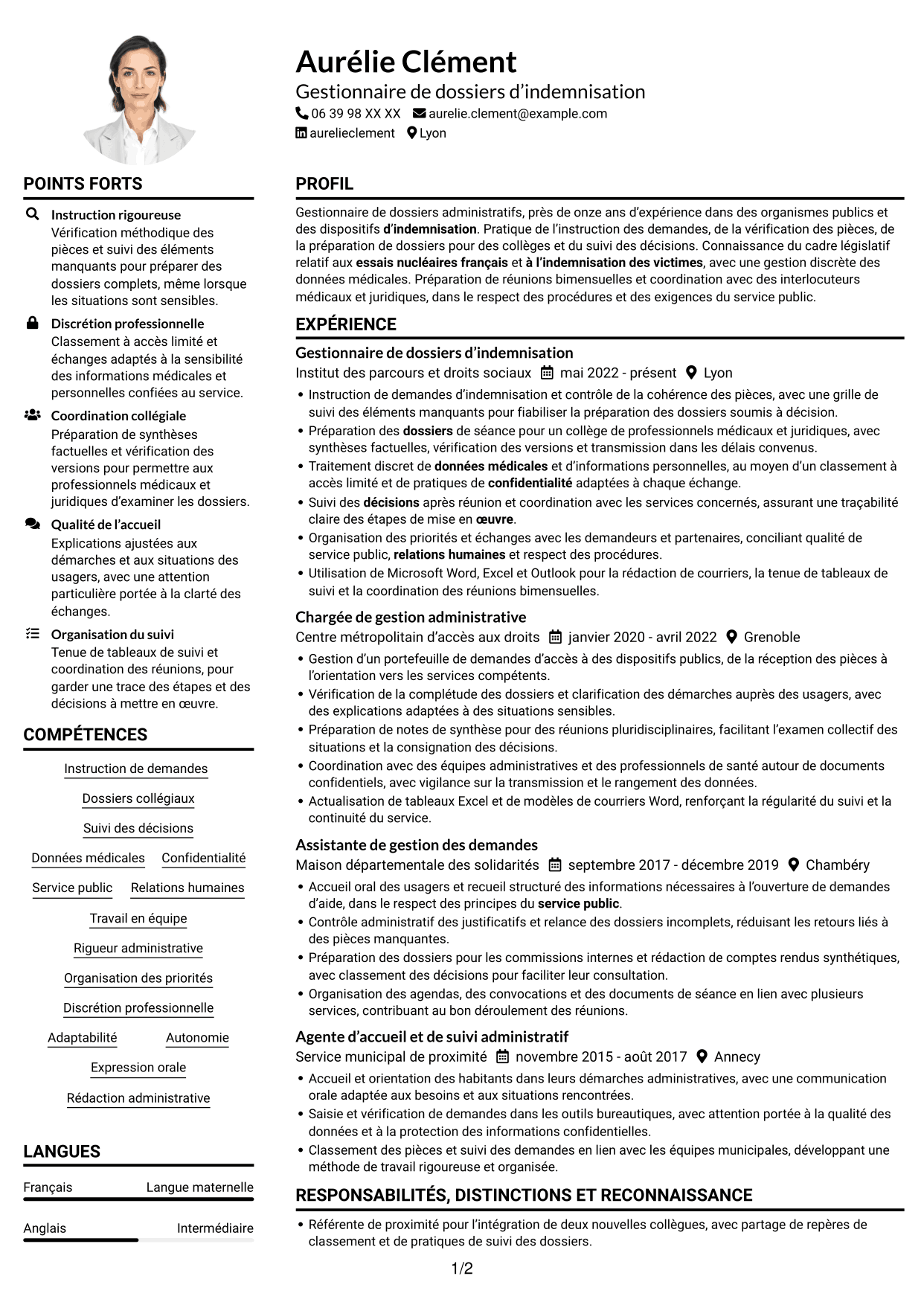 Exemple de CV — page 1
