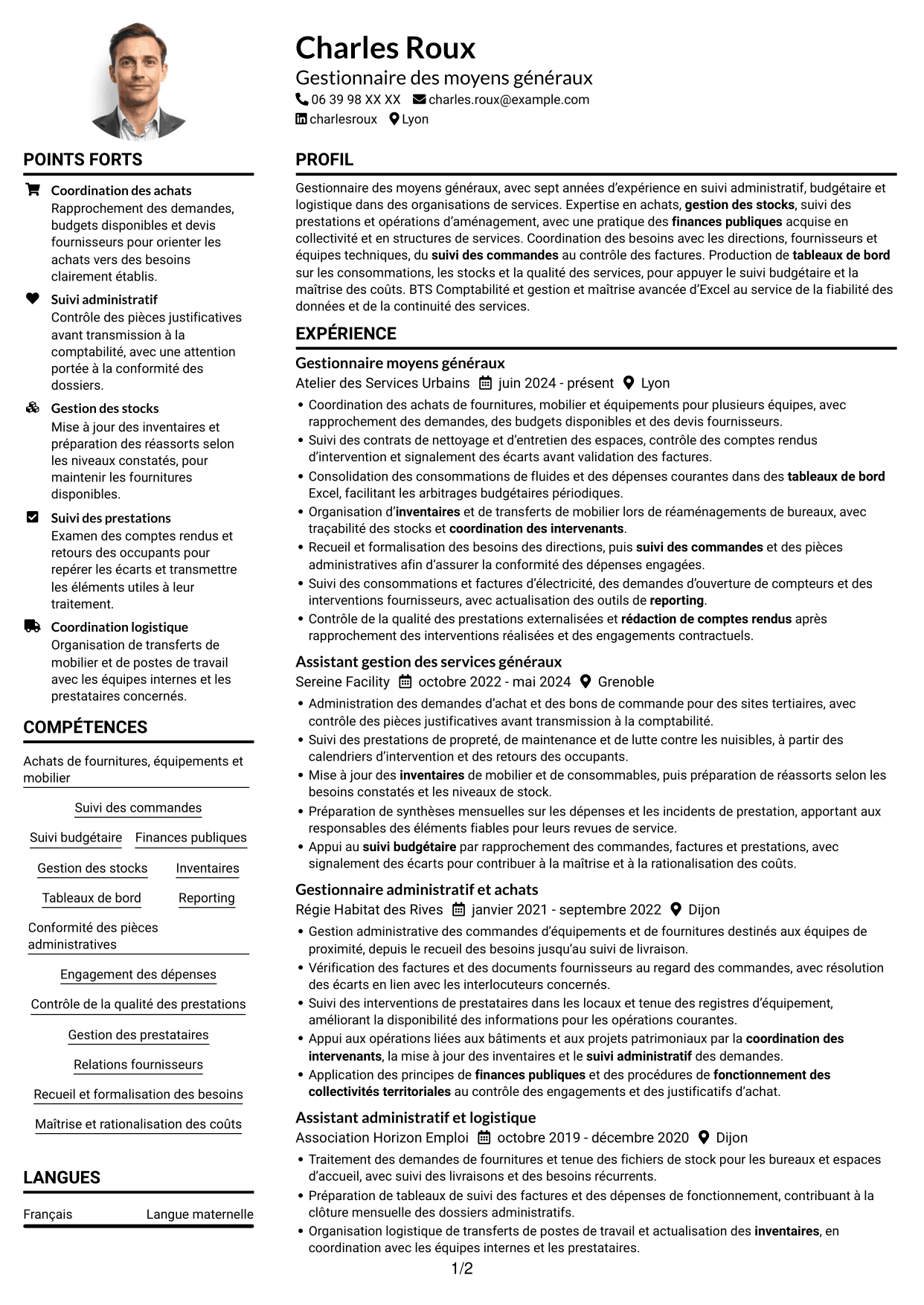Exemple de CV — page 1