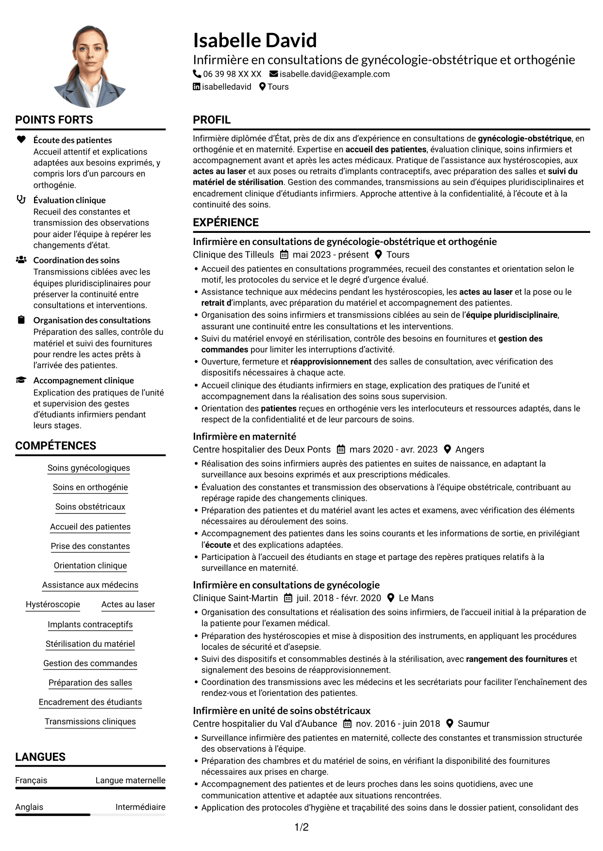 Exemple de CV — page 1