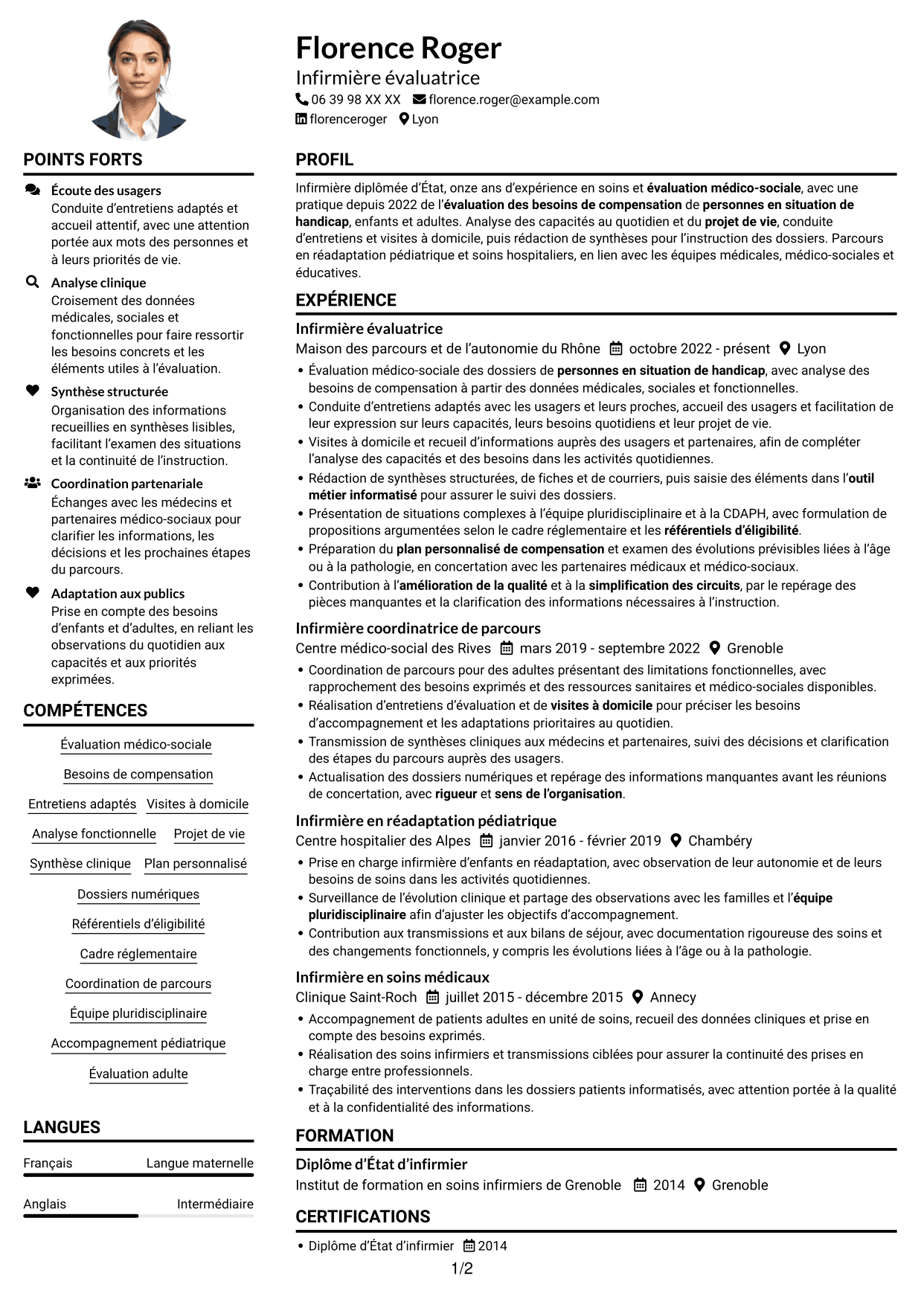 Exemple de CV — page 1