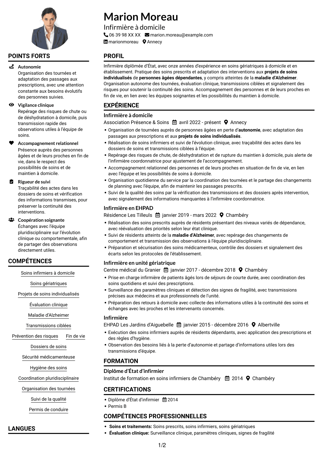 Exemple de CV — page 1