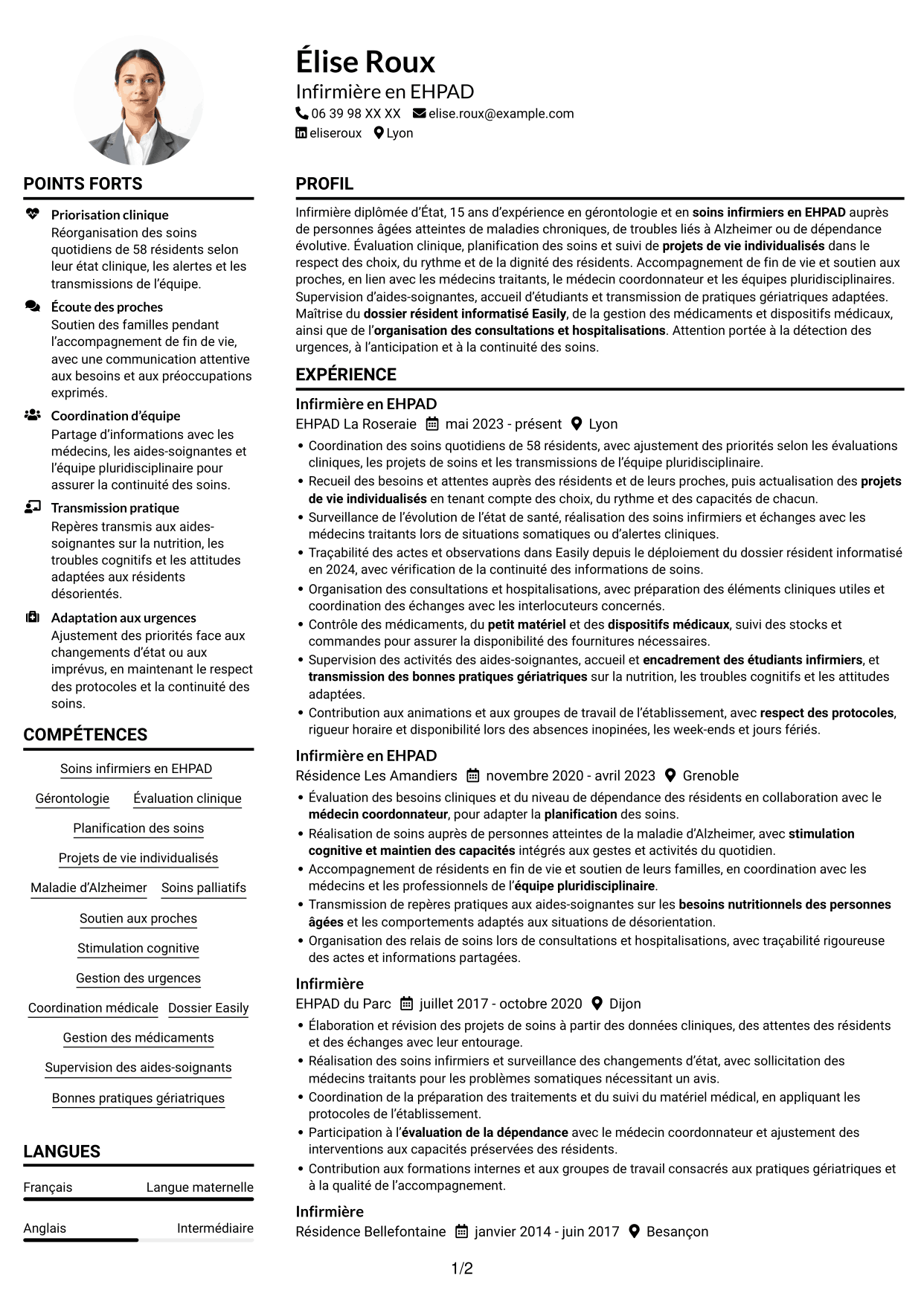 Exemple de CV — page 1