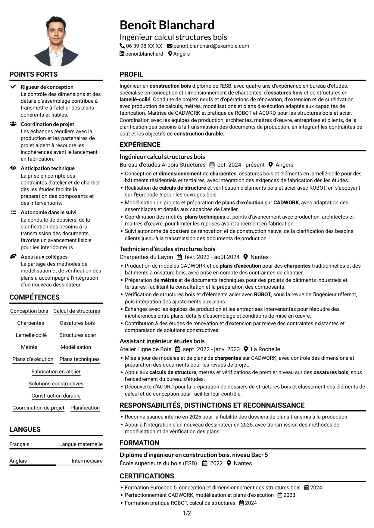 Exemple de CV — page 1