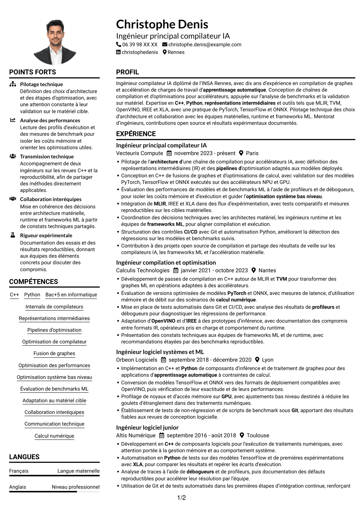 Exemple de CV — page 1