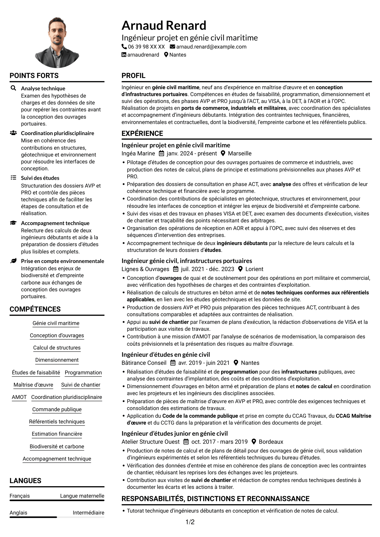 Exemple de CV — page 1