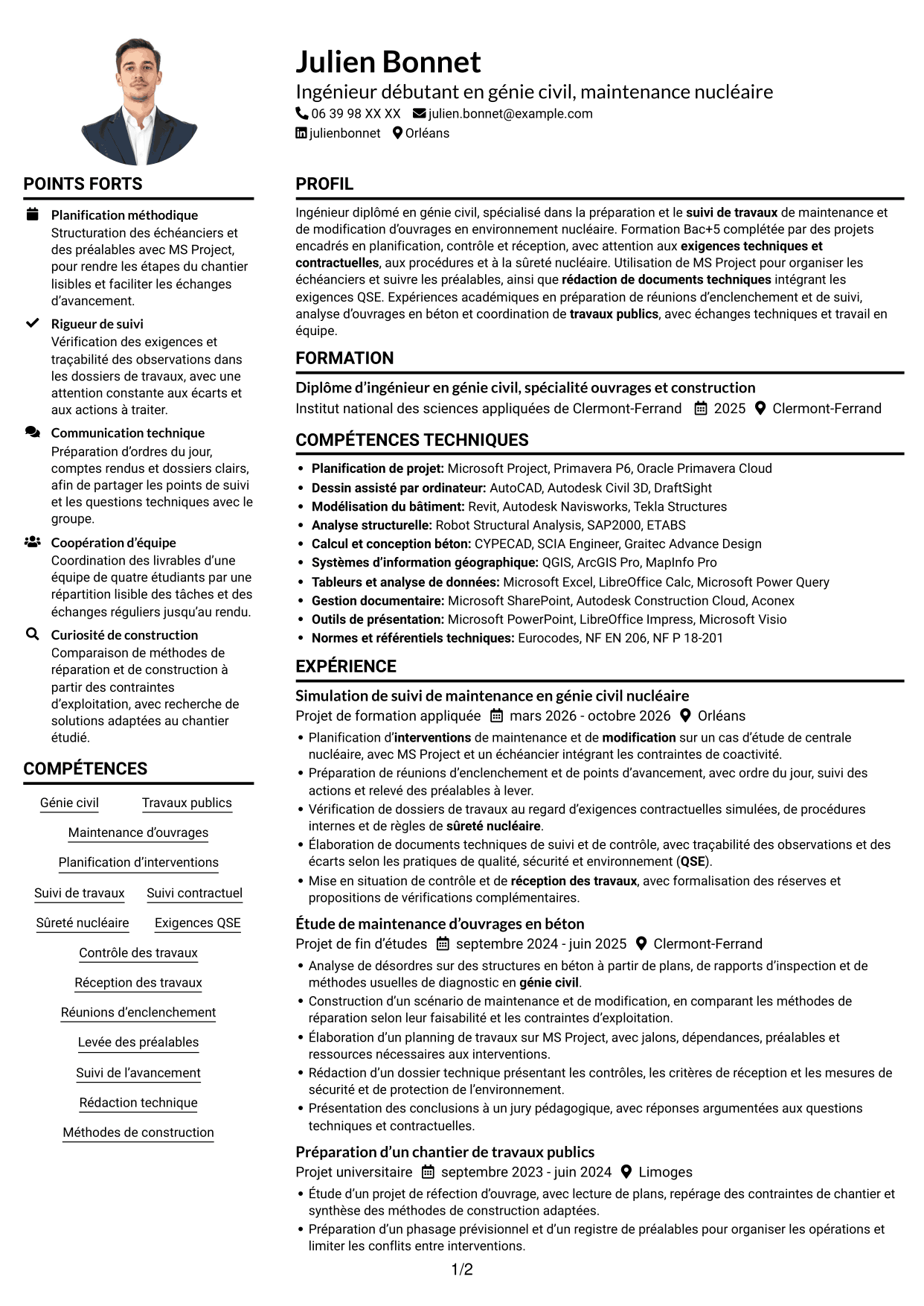 Exemple de CV — page 1