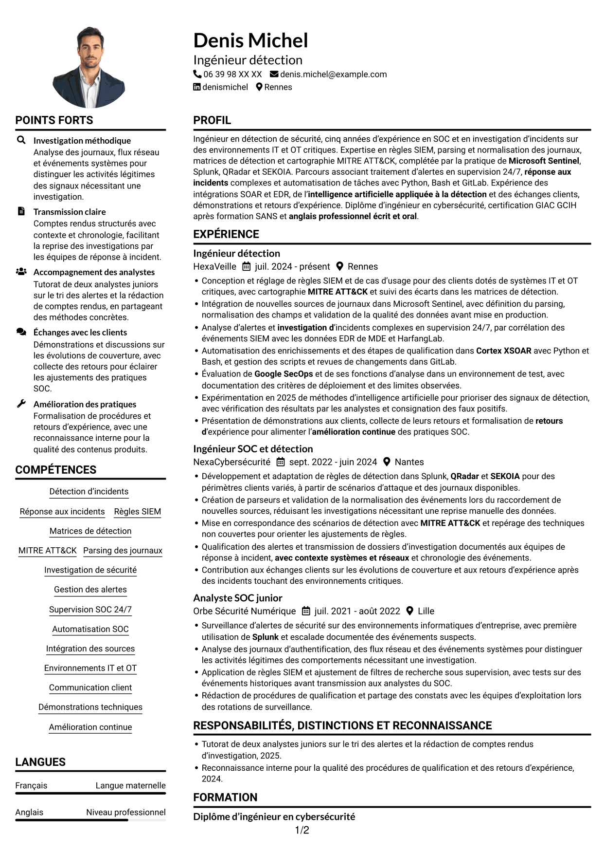 Exemple de CV — page 1