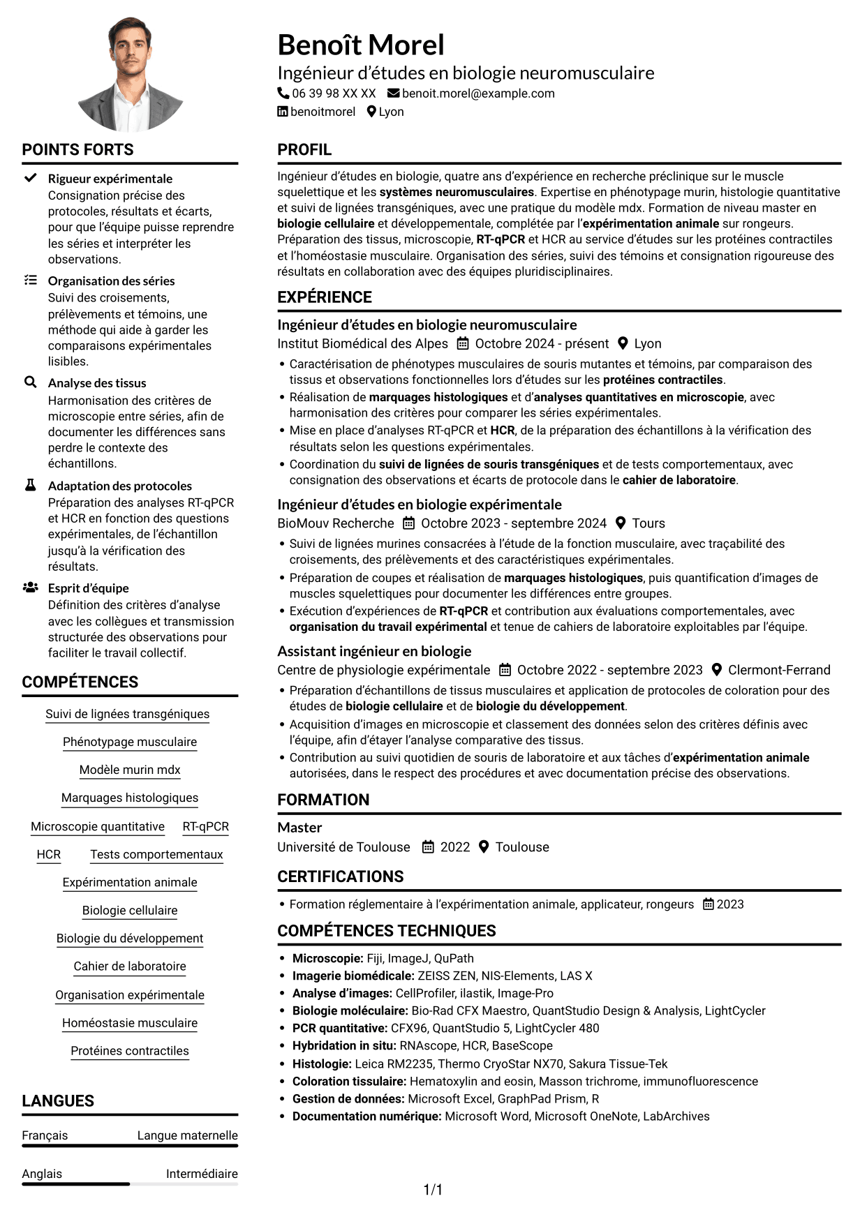 Exemple de CV — page 1