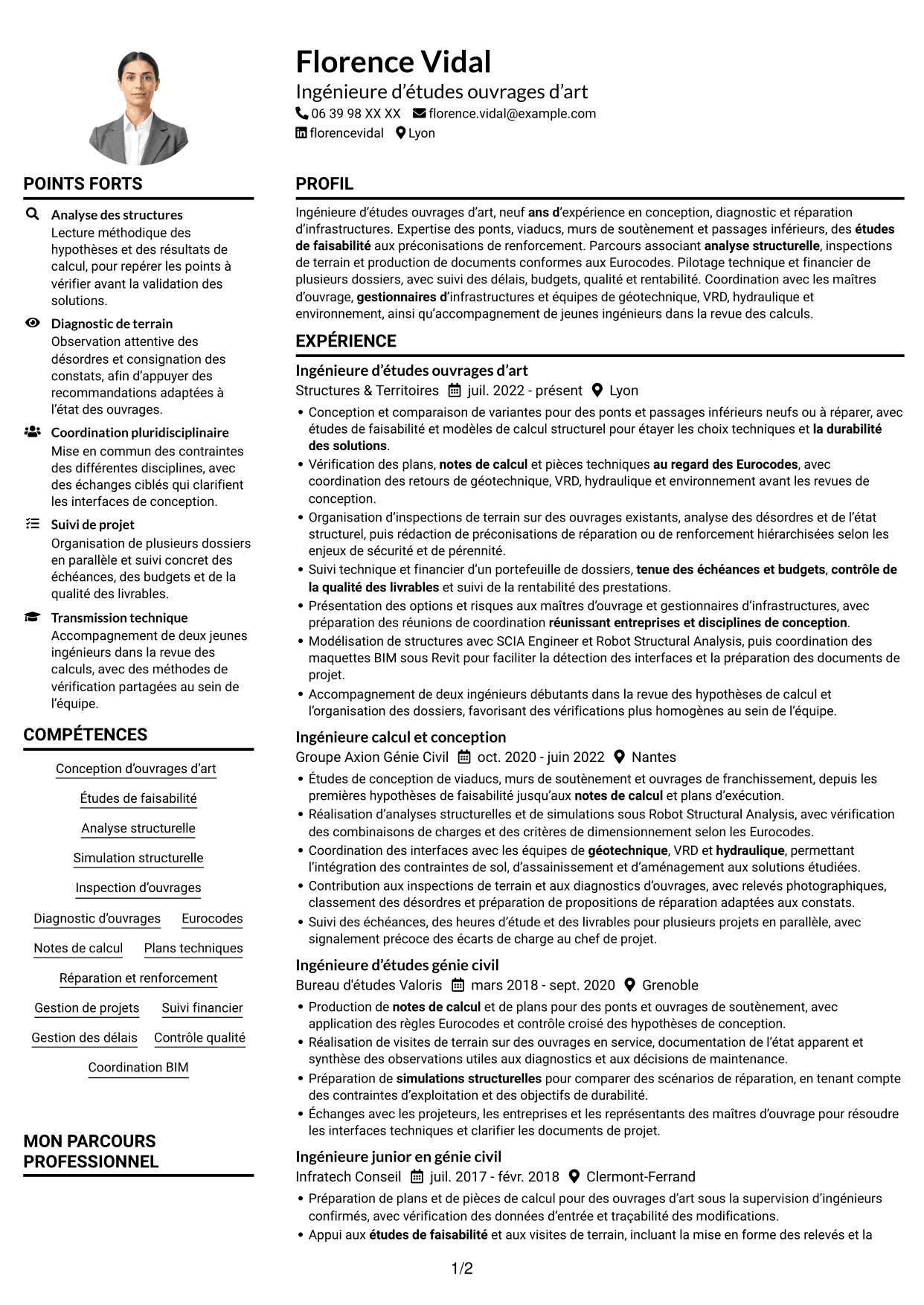 Exemple de CV — page 1