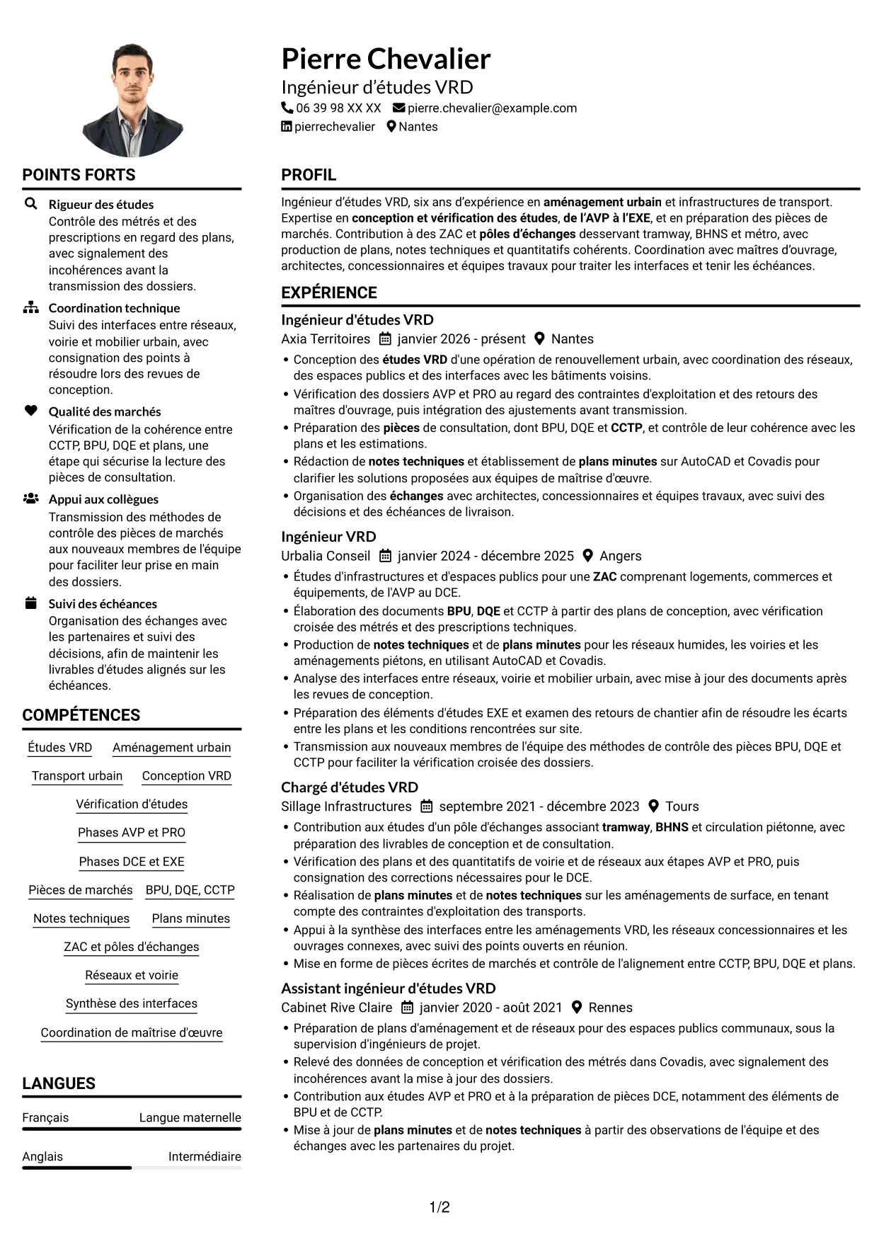 Exemple de CV — page 1