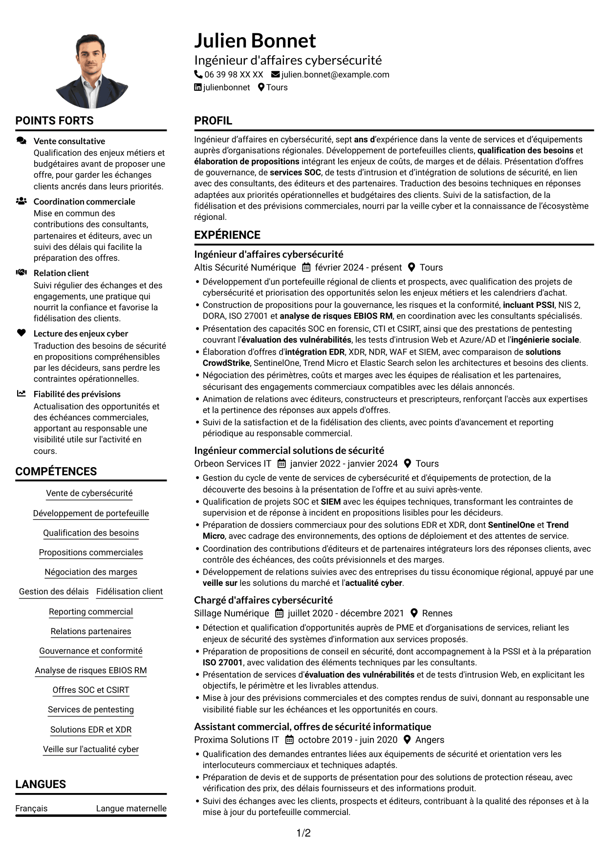 Exemple de CV — page 1