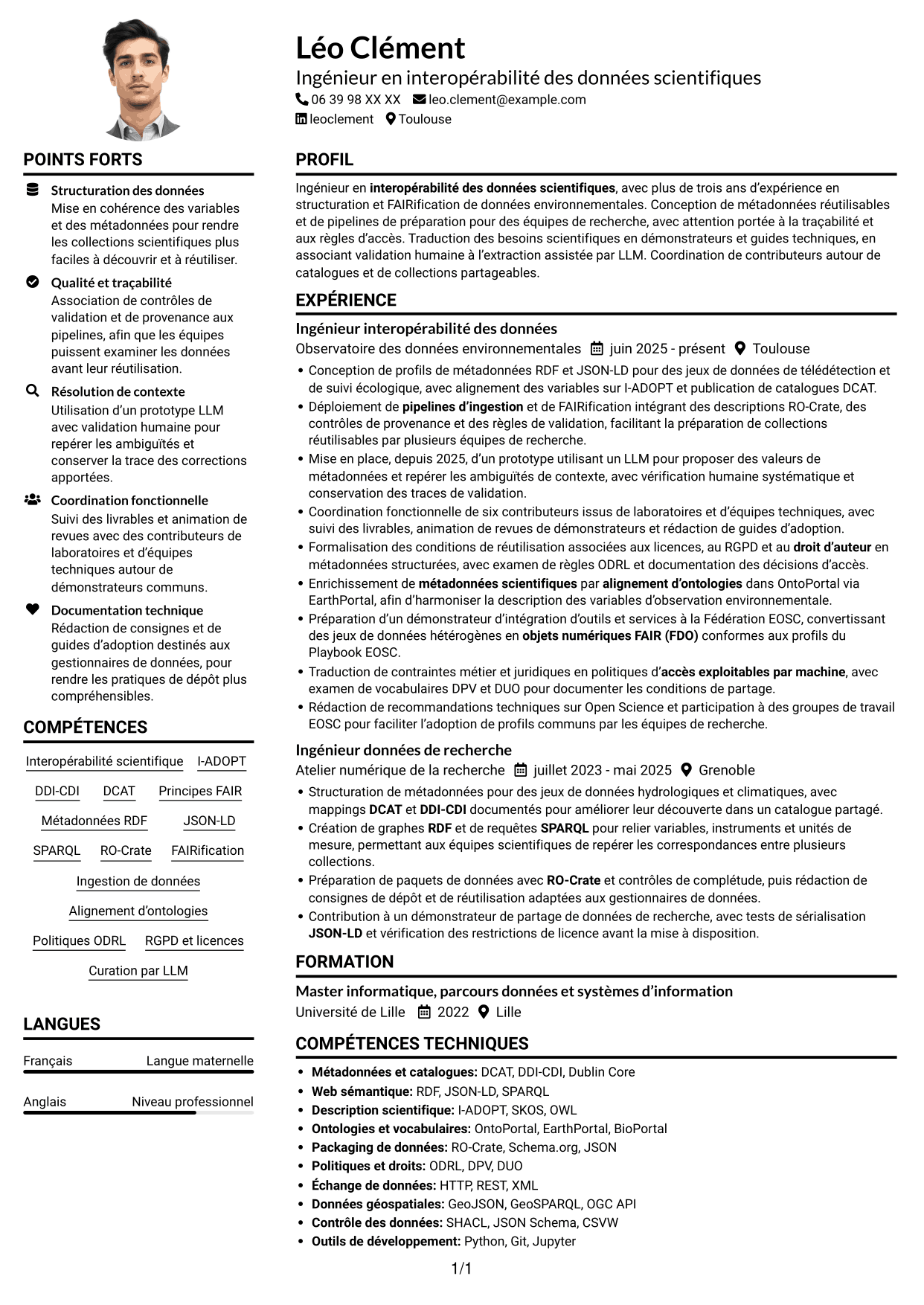 Exemple de CV — page 1