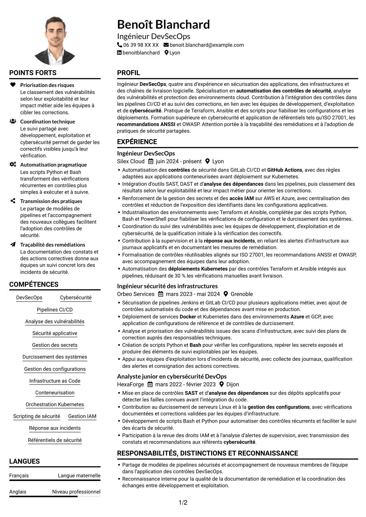 Exemple de CV — page 1