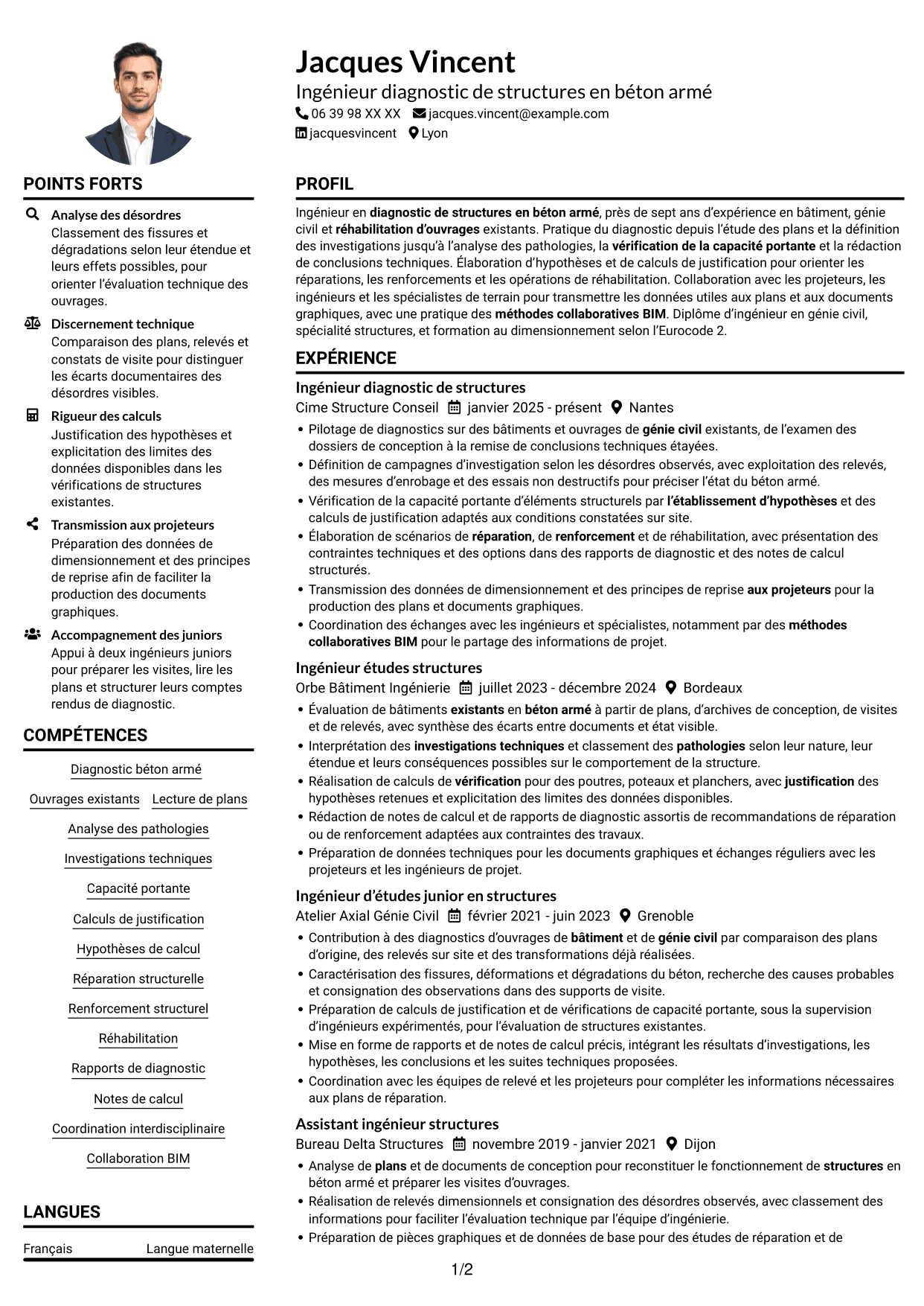 Exemple de CV — page 1