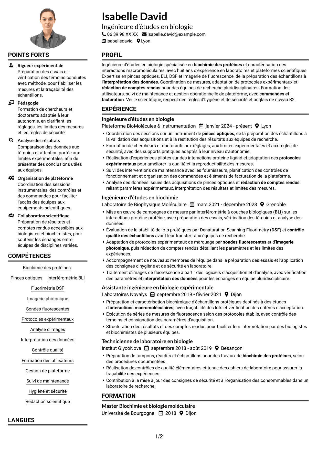 Exemple de CV — page 1