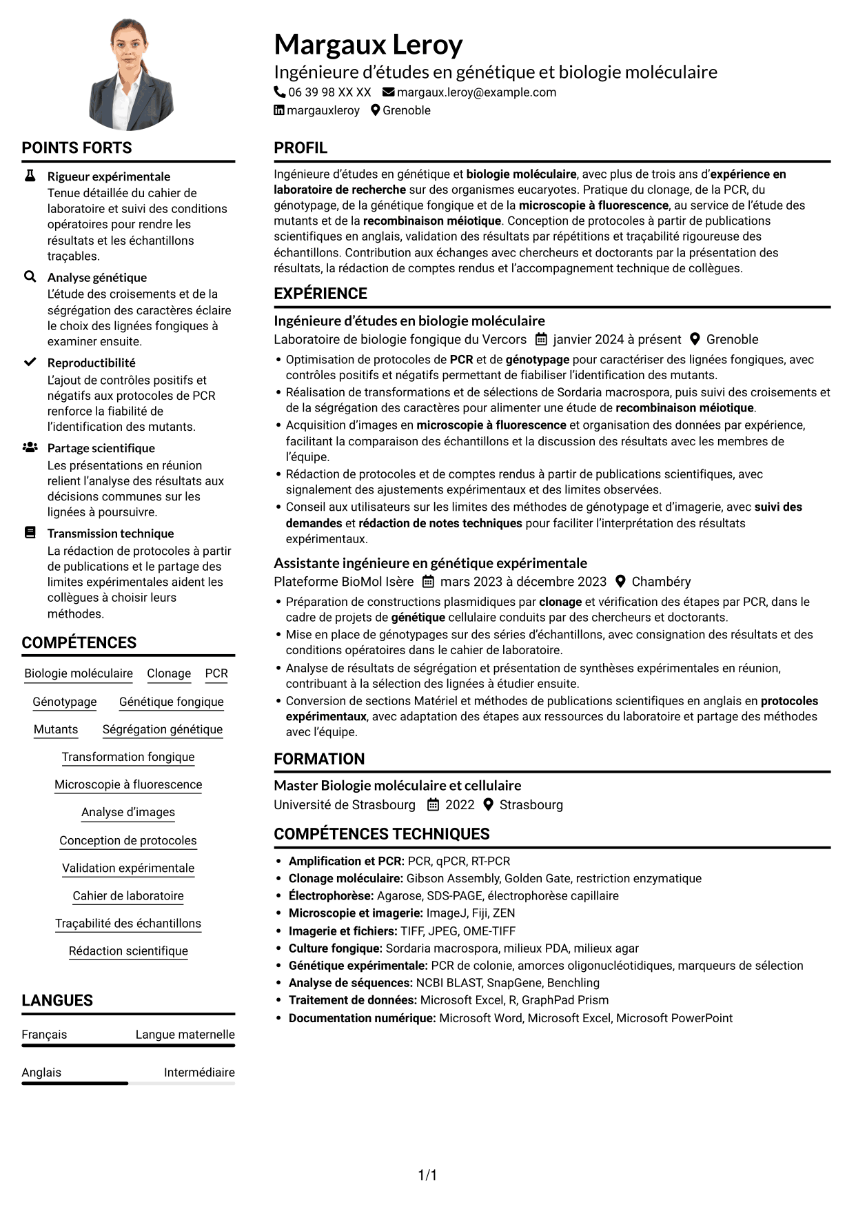 Exemple de CV — page 1