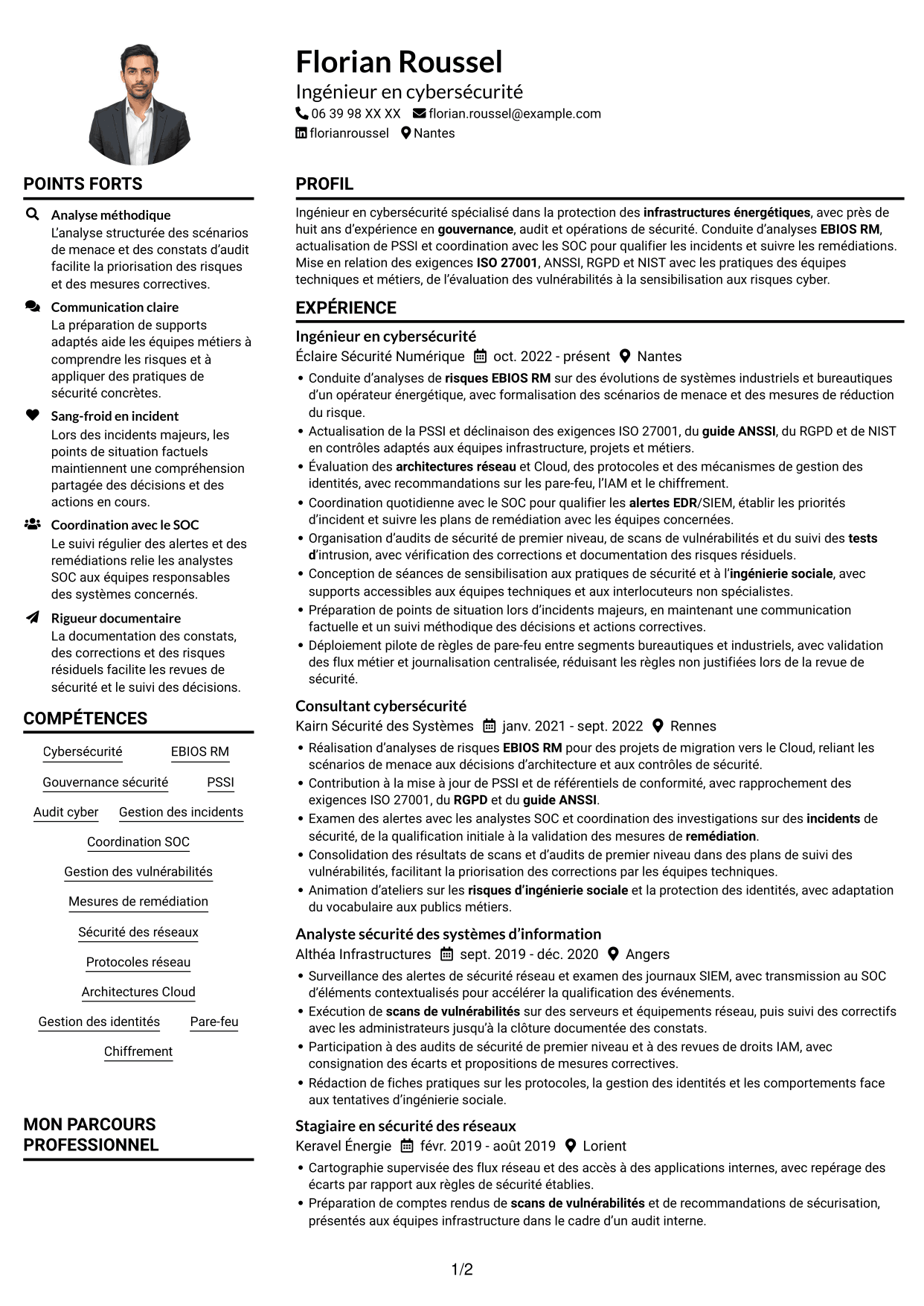 Exemple de CV — page 1