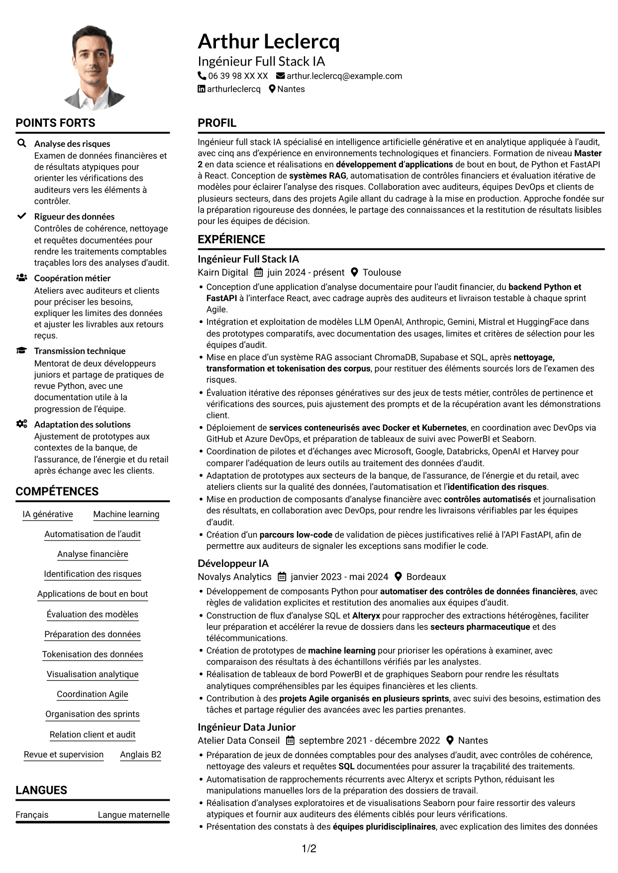 Exemple de CV — page 1