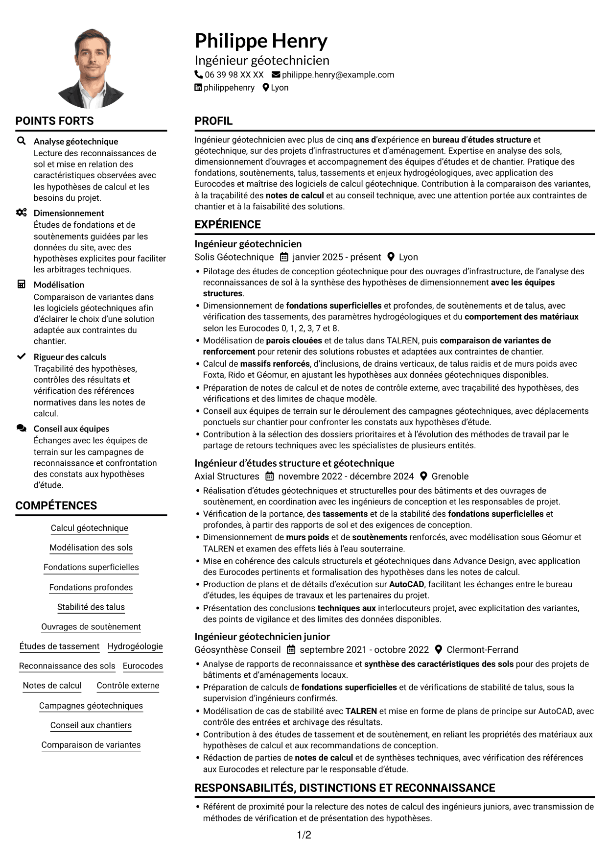 Exemple de CV — page 1