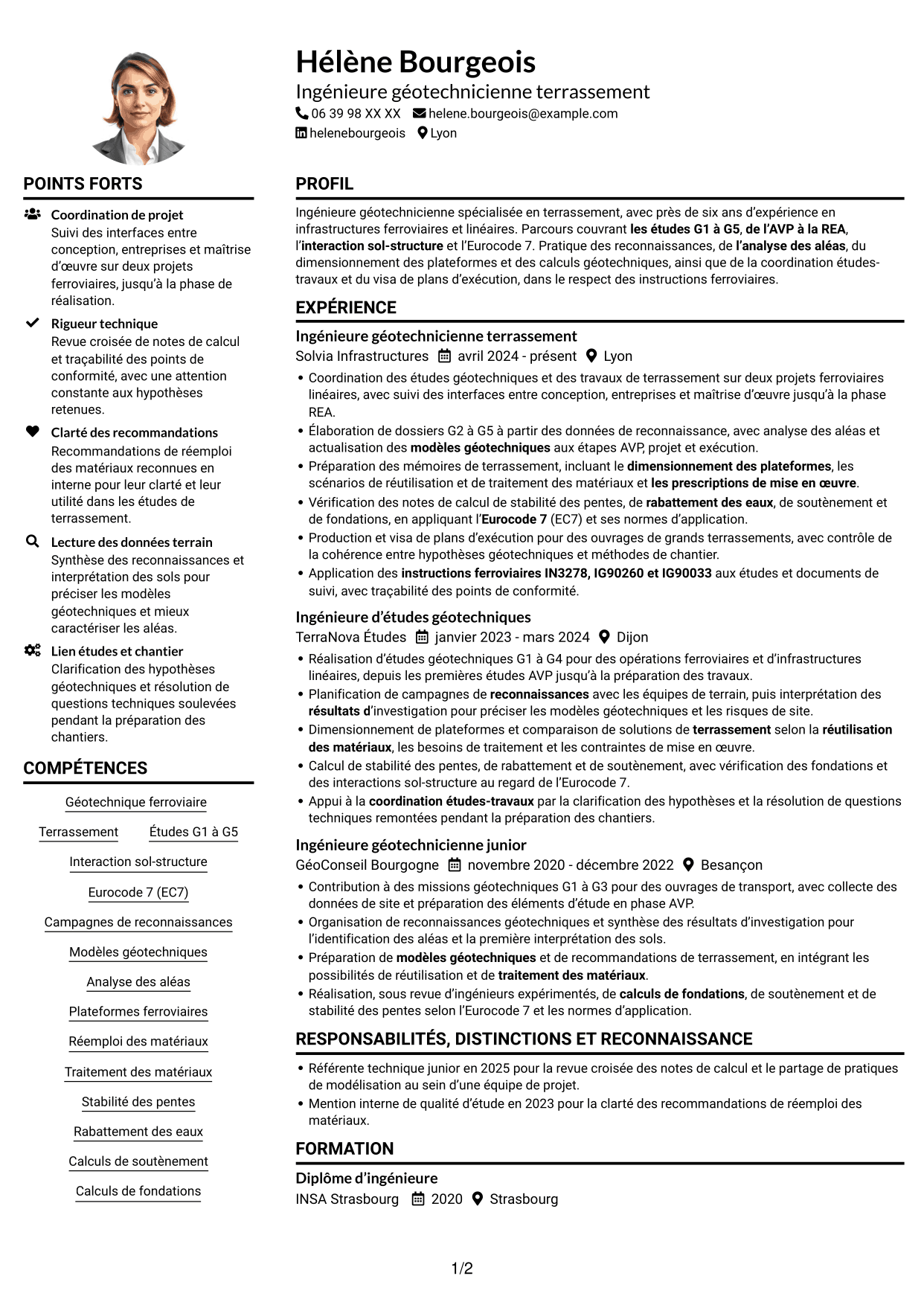 Exemple de CV — page 1