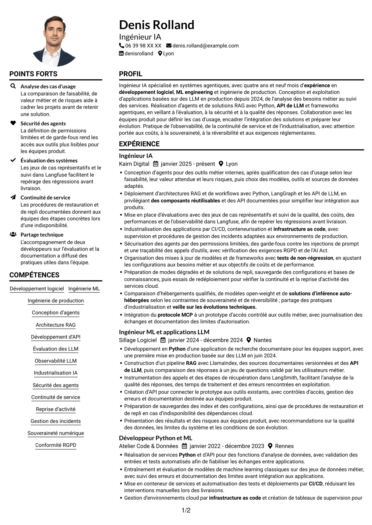 Exemple de CV — page 1