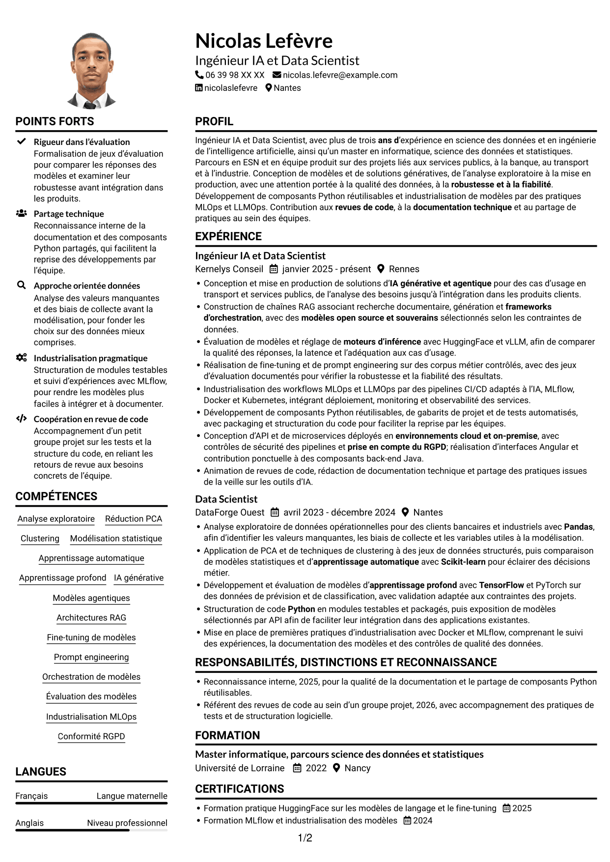 Exemple de CV — page 1